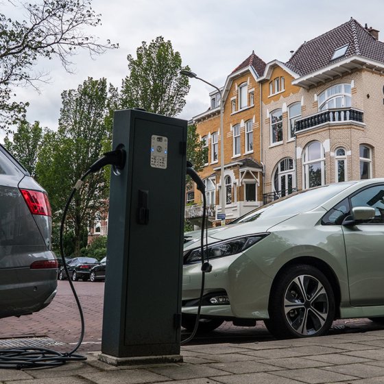 Electric vehicle service equipment on the streets of Netherlands