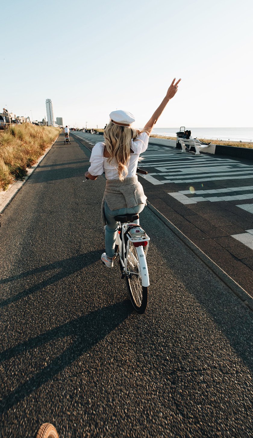 Cycling along the beach Zandvoort