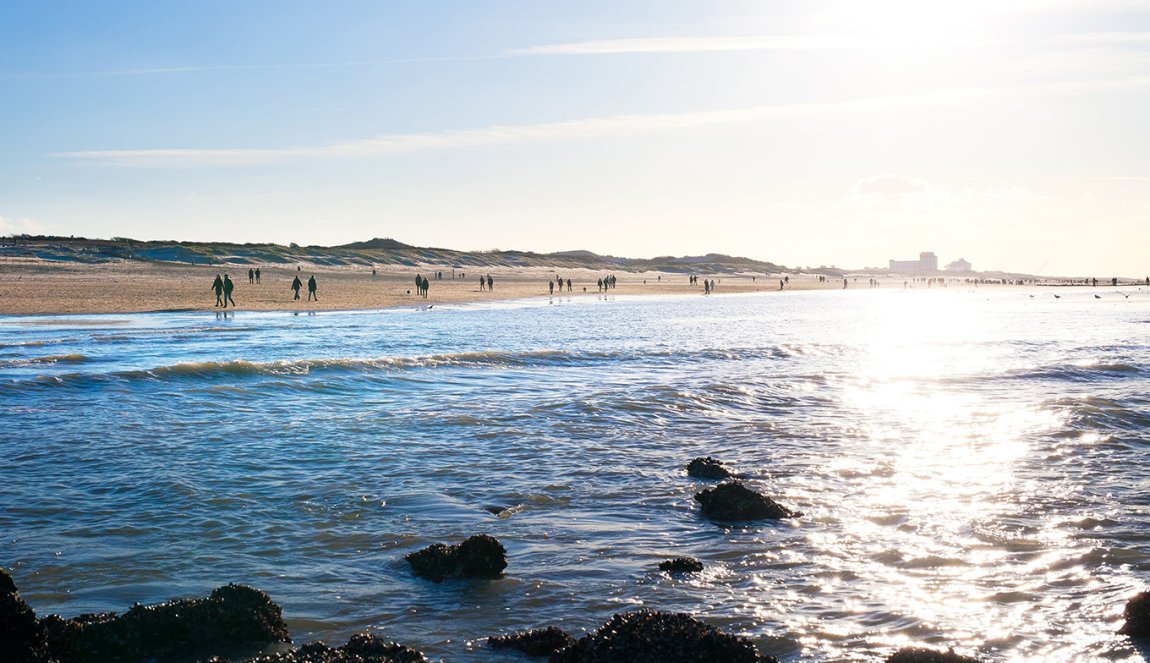 The Hague Zuiderstrand people walking on the beach and along the sea