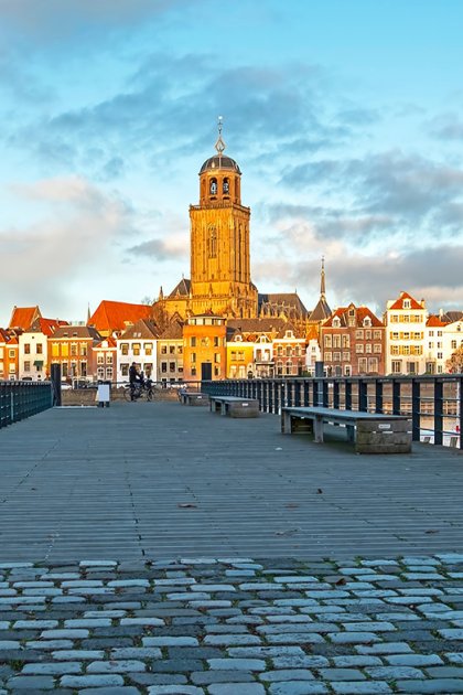 City scenic from Deventer with the Lubinius church