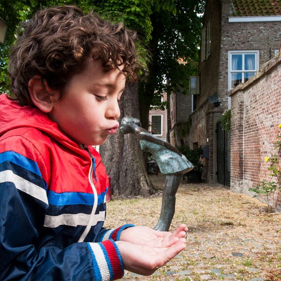 Fish market with artwork Middelburg