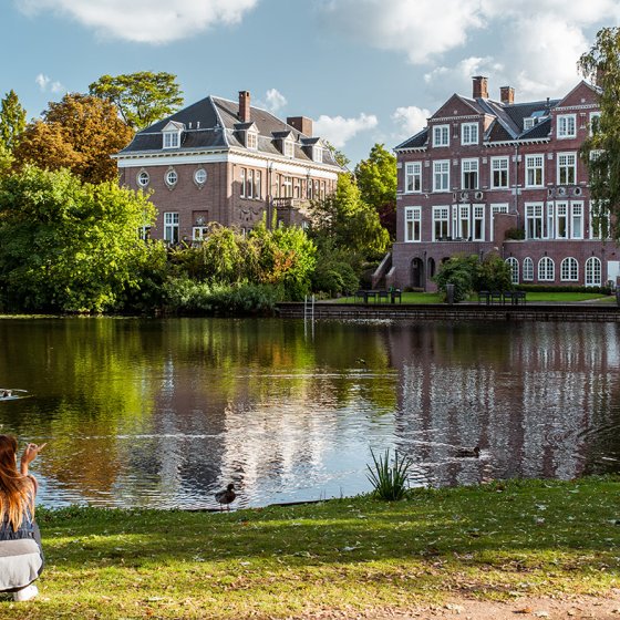 Couple enjoys in Vondelpark Amsterdam