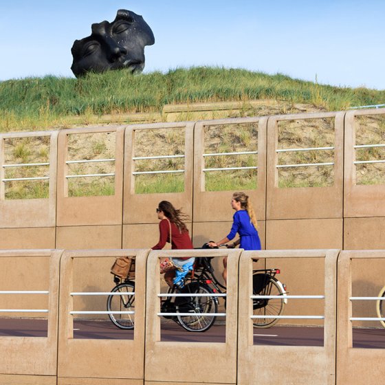 Cyclists on the boulevard of Scheveningen