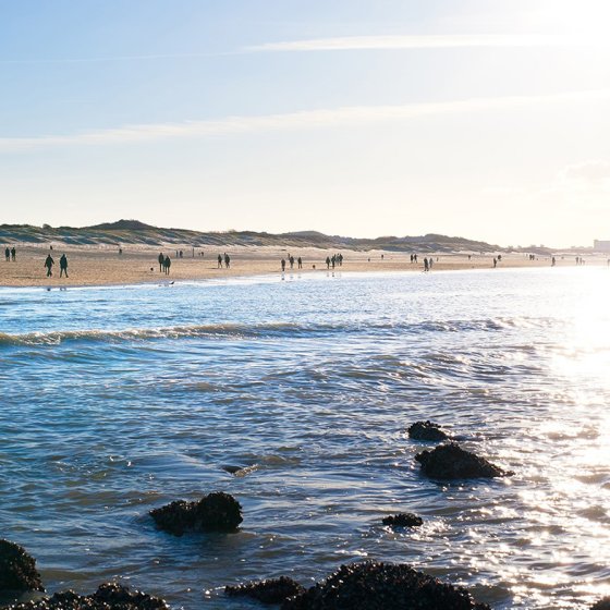 The Hague Zuiderstrand people walking on the beach and along the sea