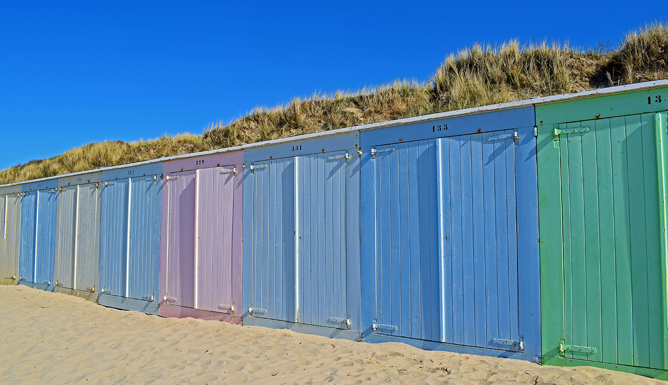 Colorful cabins on the beach of Domburg Colorful cabins on the beach of Domburg