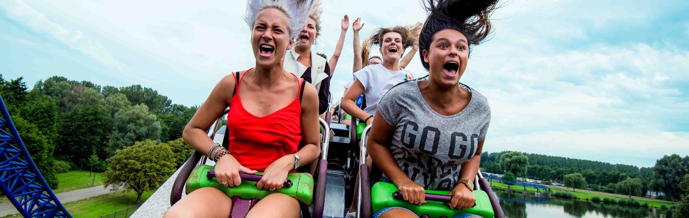 Visitors enjoying ride at Walibi