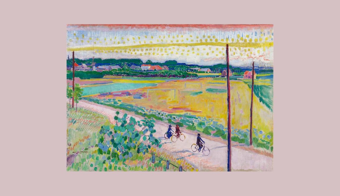 Jan Sluijters Larens landschap met fietsers, 1911, 50 x 70 cm