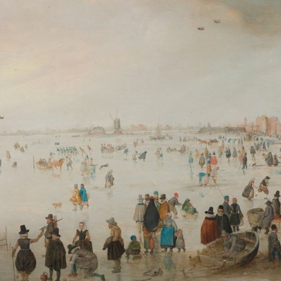 Hendrick Avercamp, Winter scene outside the walls of Kampen