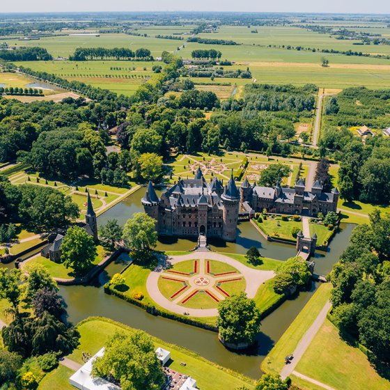 Drone view Castle De Haar Utrecht
