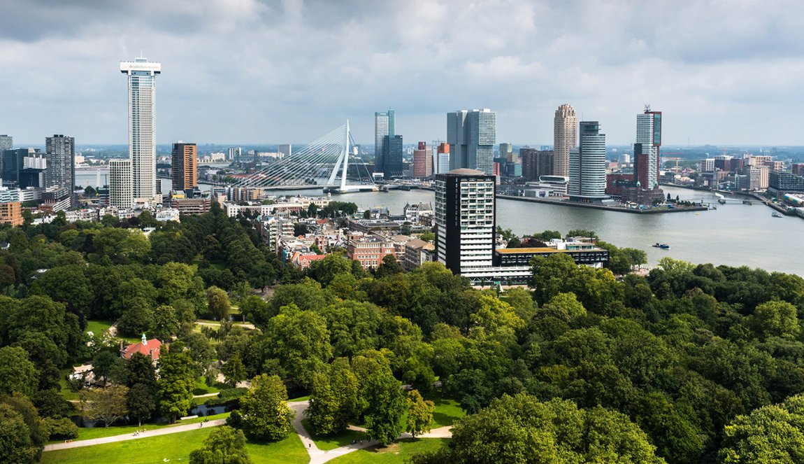 City of Rotterdam surrounded by greenery
