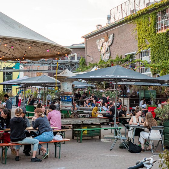 Ketelhuisplein terrace Ketelhuis where people socialise over drinks