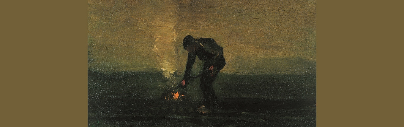 Vincent van Gogh (1853-1890) Peasant burning weeds, New Amsterdam, October 1883