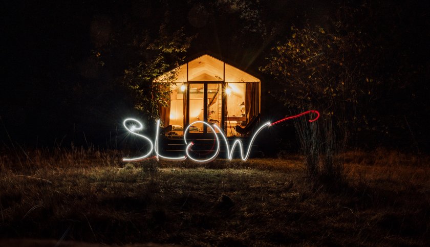 The word Slow written in front of Cabiner The word Slow written in front of Cabiner
