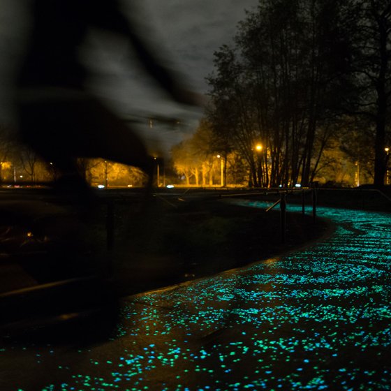Van Gogh path is made of thousands twinkling stones inspired by Vincent Van Gogh 'Starry Night'