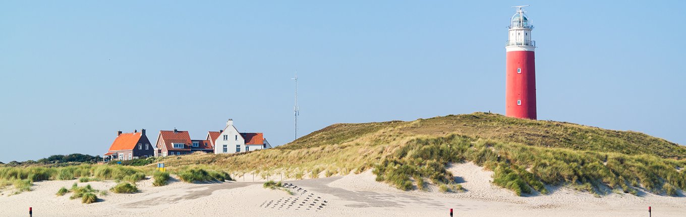 Texel beach with lighthouse Texel beach with lighthouse