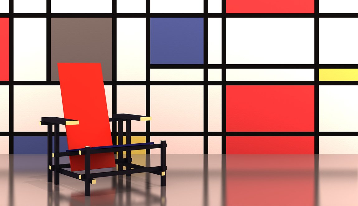 Red blue chair Gerrit Rietveld