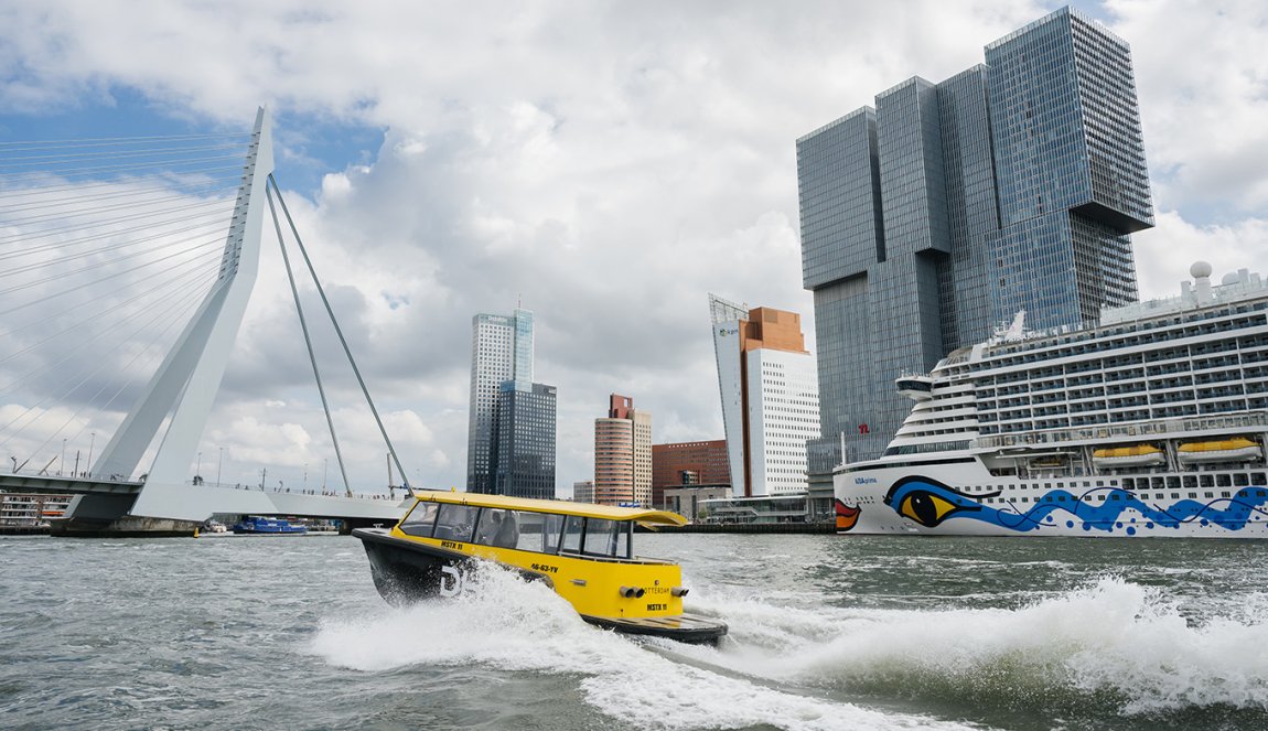 Portrait Erick van de Scheur Watertaxi Rotterdam water cab in action Portrait Erick van de Scheur Watertaxi Rotterdam water cab in action