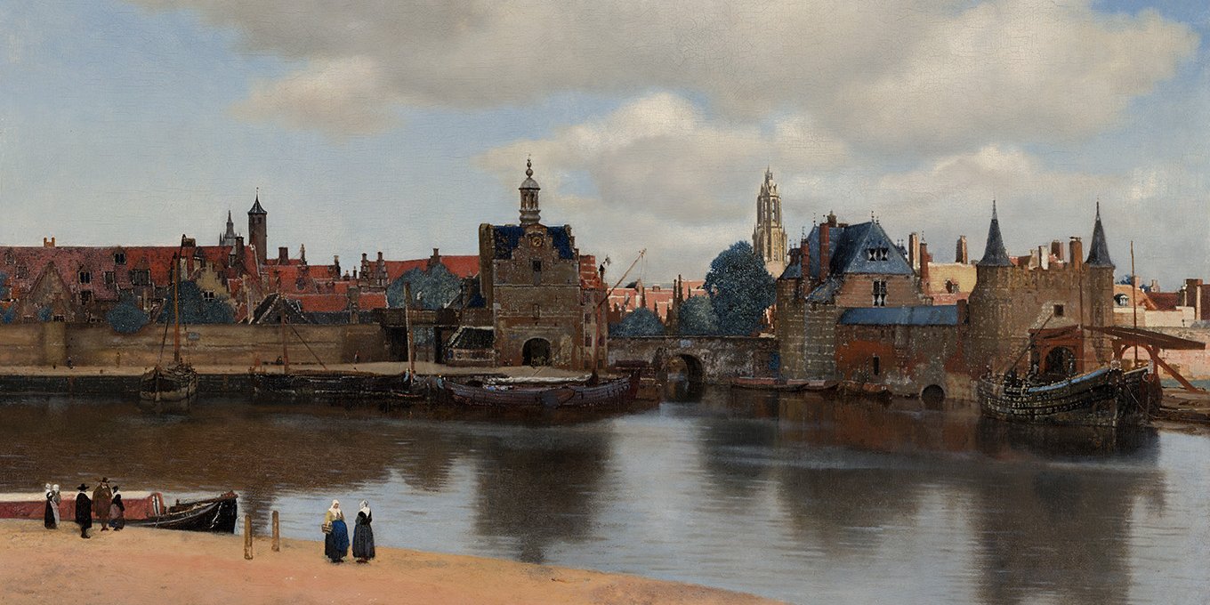Painting Johannes Vermeer Gezicht op Delft
