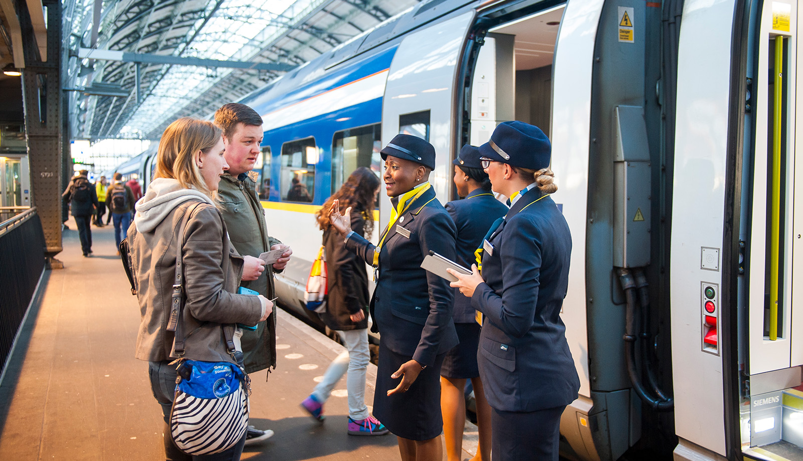 Eurostar passengers on the platform