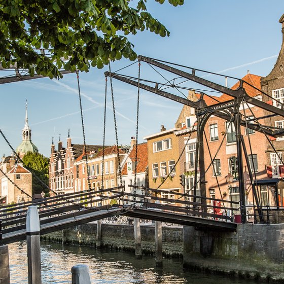 Historic ports Dordrecht Damiatebrug Wolwevershaven Kuipershaven warehouse
