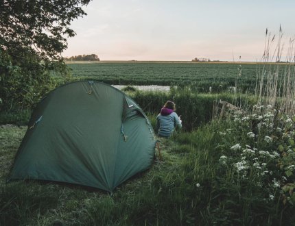 Spending the night in a tent in nature Spending the night in a tent in nature