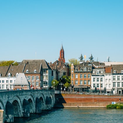 View on Maastricht town centre with Sint Servaas bridge
