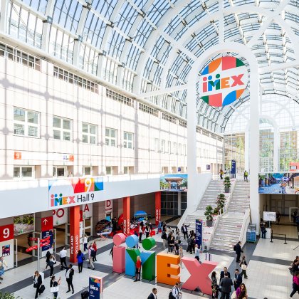 IMEX Frankfurt building with logo sign