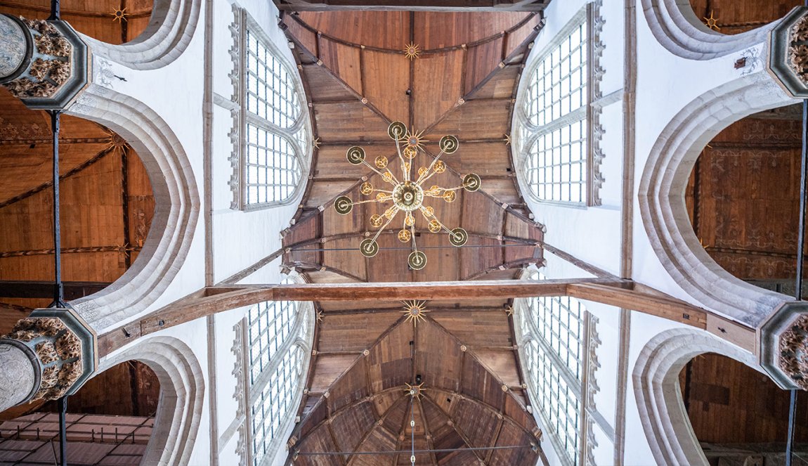 Carved wooden ceiling Oude Kerk Amsterdam