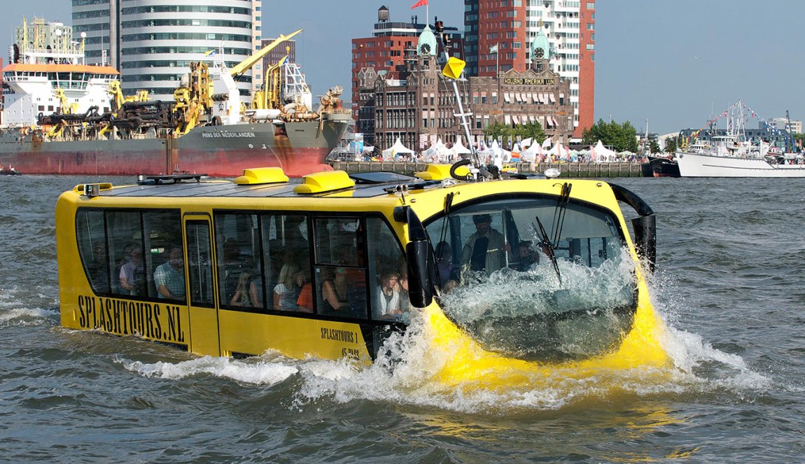 Splashtours Rotterdam yellow bus Splashtours Rotterdam yellow bus