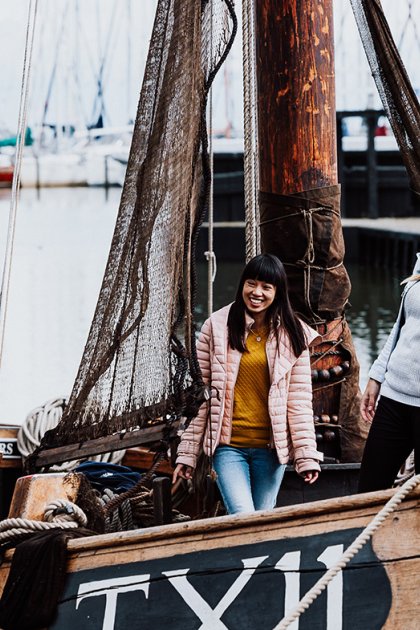 Port of Enkhuizen ladies view the boats