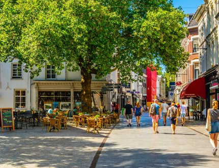 Breda people are strolling through center Breda people are strolling through center