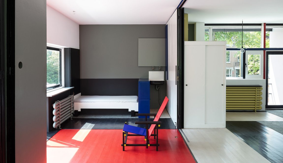 Interior of the Rietveld Schröder House (Centraal Museum collection, Utrecht) © Stijn Poelstra