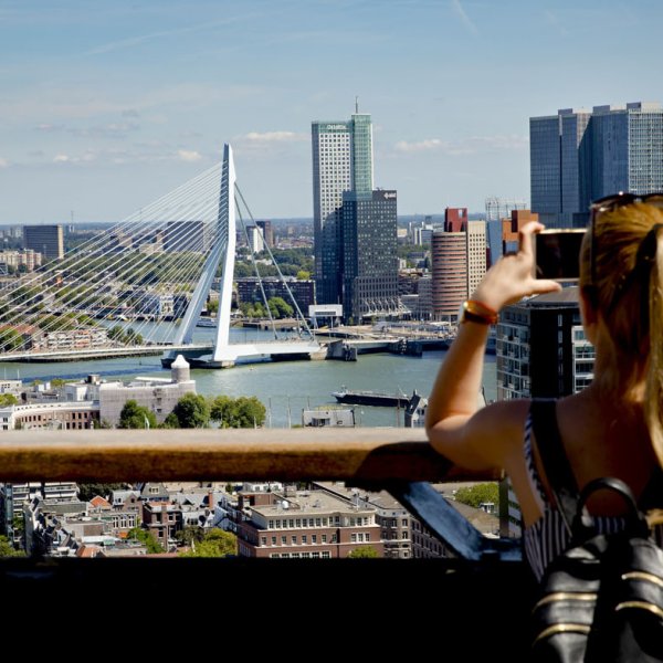 View on Erasmusbrug from Euromast View on Erasmusbrug from Euromast