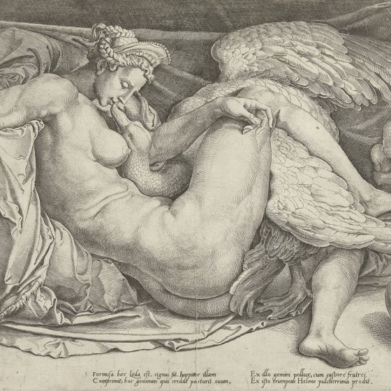 Painting by Cornelis Bos based on a design by Michelangelo