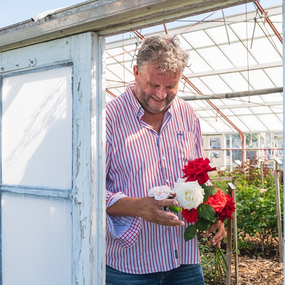 Jan de Boer in his greenhouse