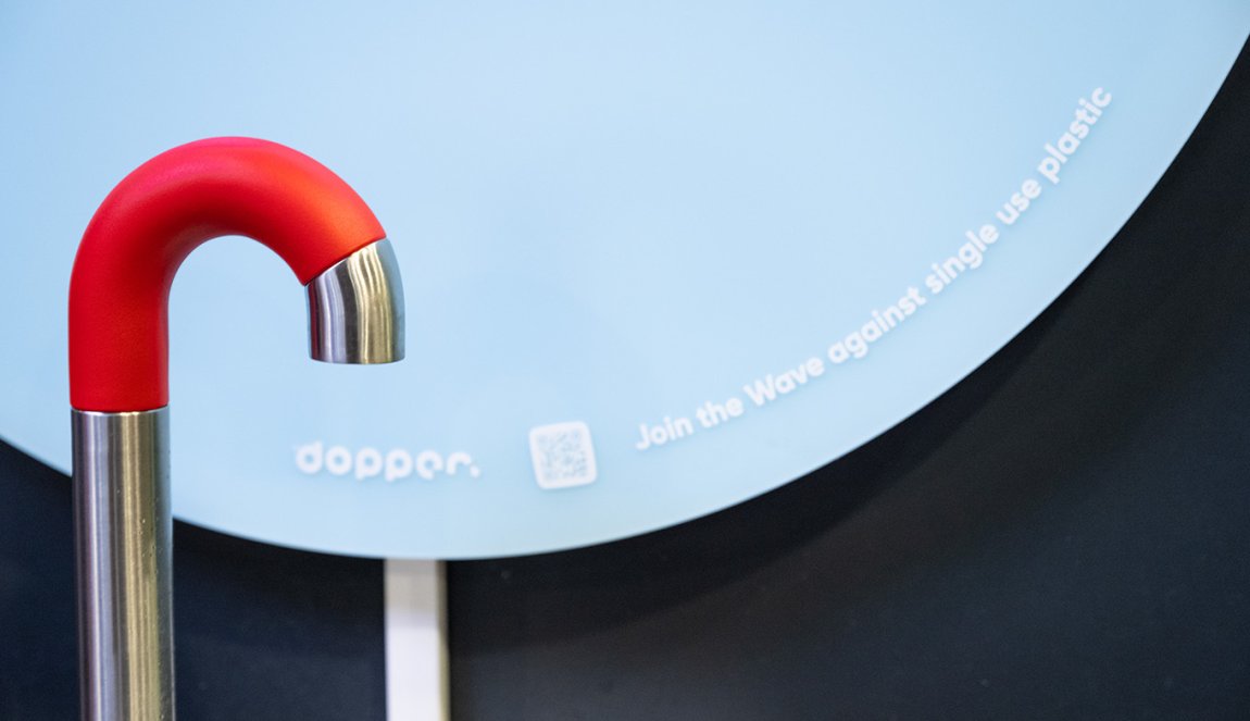 Dopper water bottles and tap systems to minimize disposable plastic at Jaarbeurs Utrecht