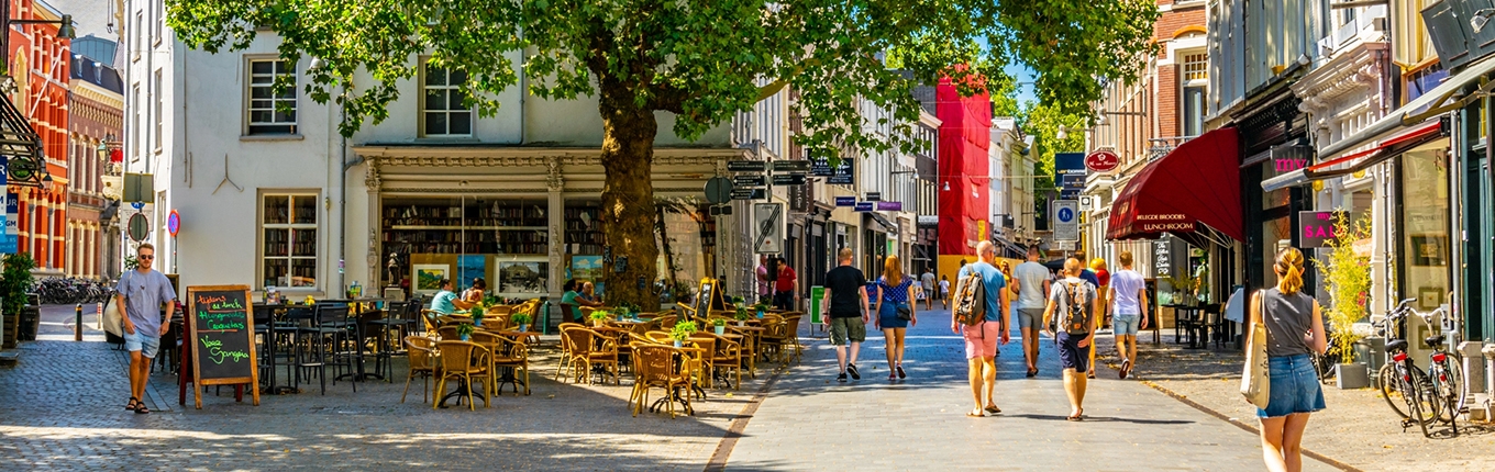 Breda people are strolling through center Breda people are strolling through center