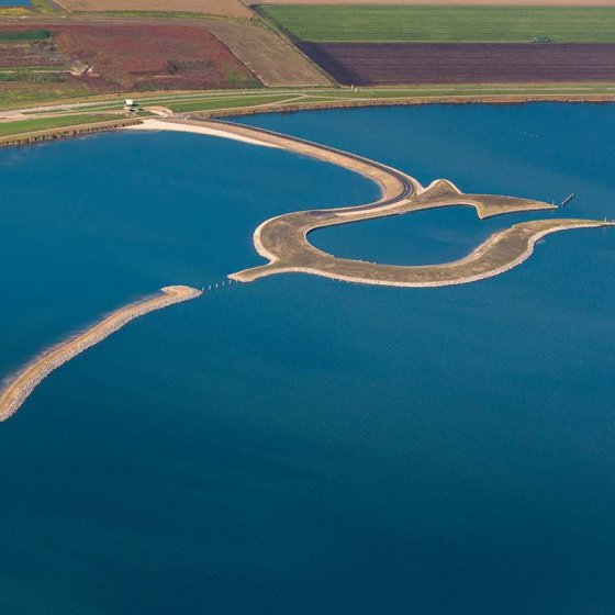 In the Wolderwijd lake off the coast of Zeewolde peninsula: Tulip Island