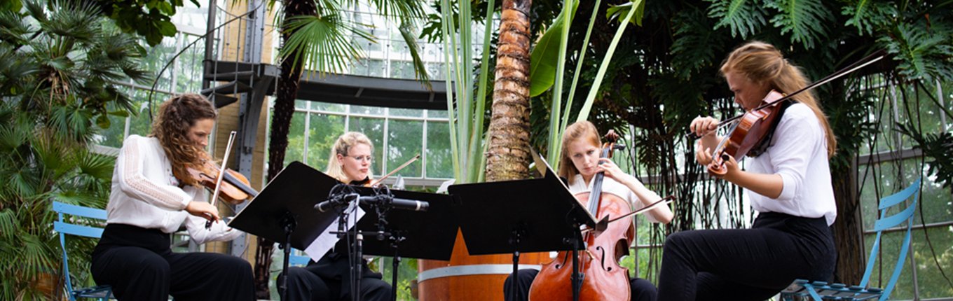 Grachtenfestical musicians in hortus botanicus