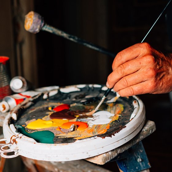 Paul Hoogstraten colors on paint palette