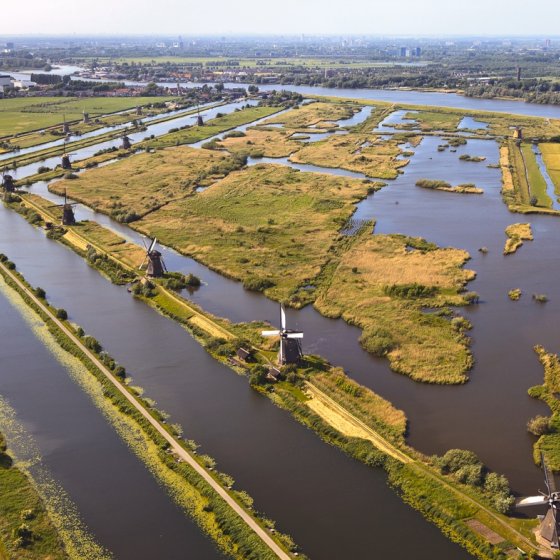 Drone view Kinderdijk