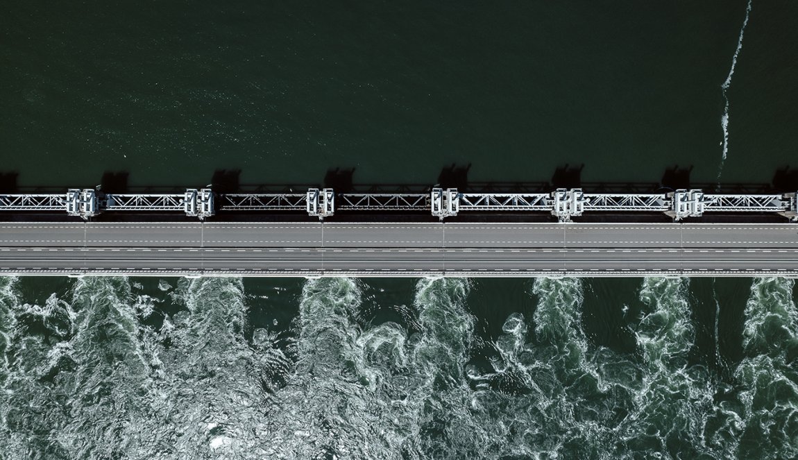 Aerial photo Oosterscheldekering part of Deltawerken Zeeland 