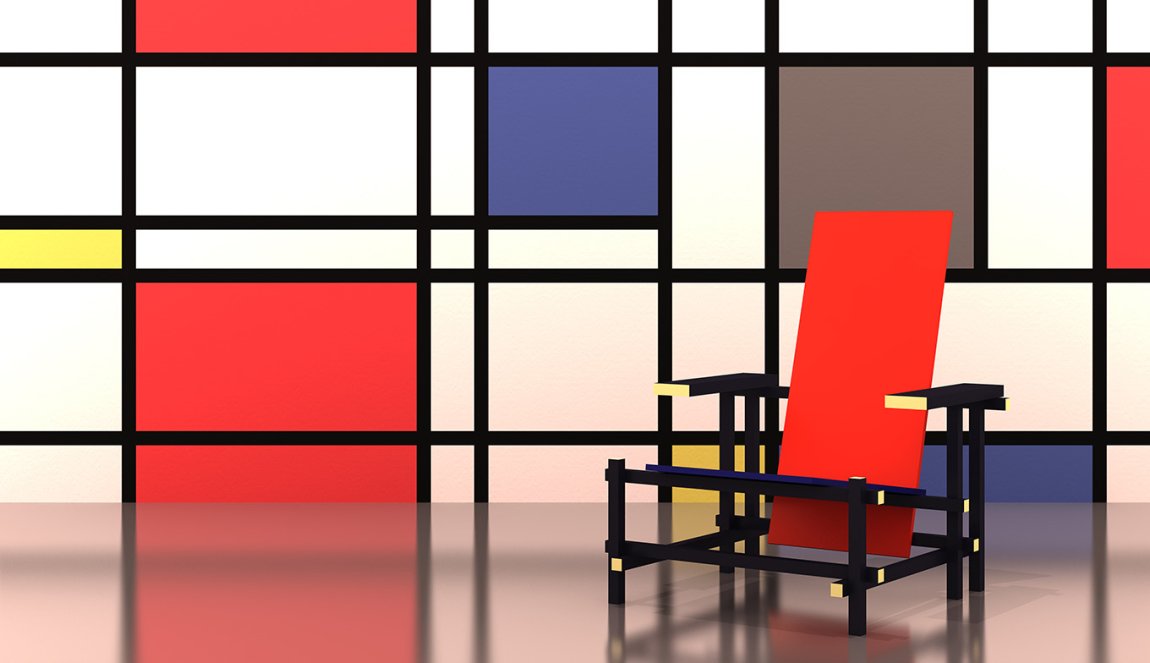 Red blue chair Gerrit Rietveld