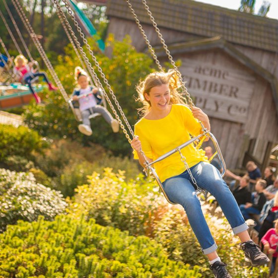 Woman in Slagharen attraction