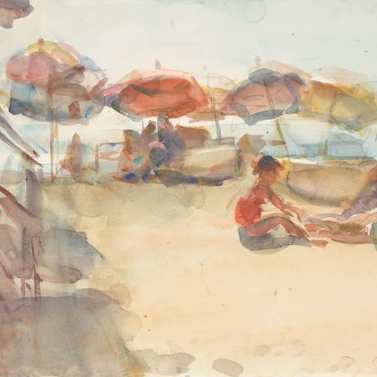 Isaac Israels painting Figures on a Sunny Beach, circa 1926