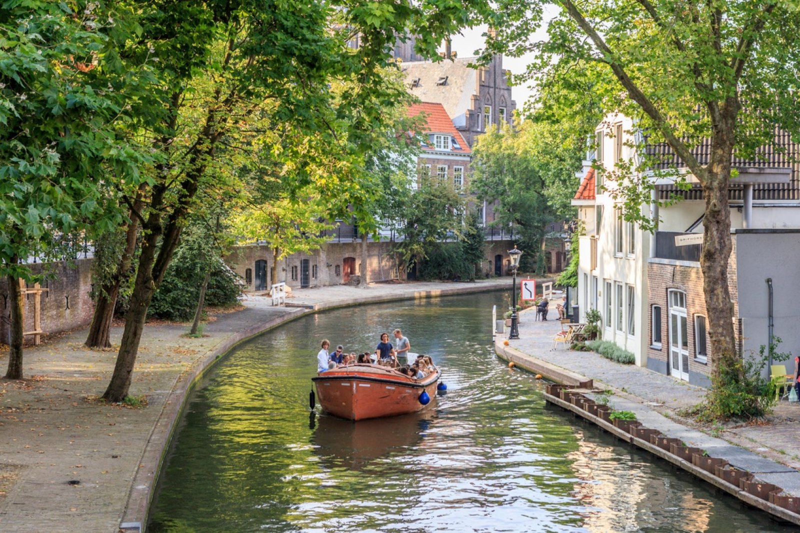 Utrecht Oudegracht with boat