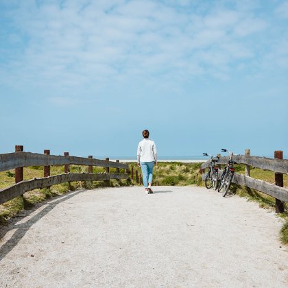 Walking Lighthouse trail Schiermonnikoog Wadden island