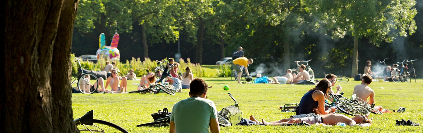 Rotterdam Vroesenpark people picnicking 