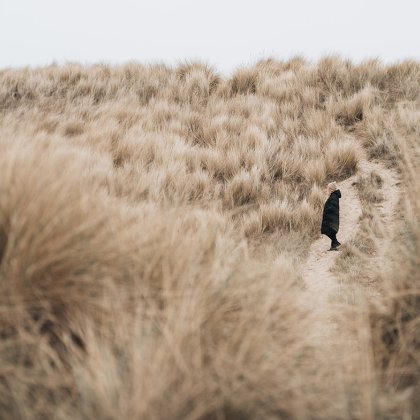 Lady enjoys the dunes at Hargen Aan Zee Noord-Holland