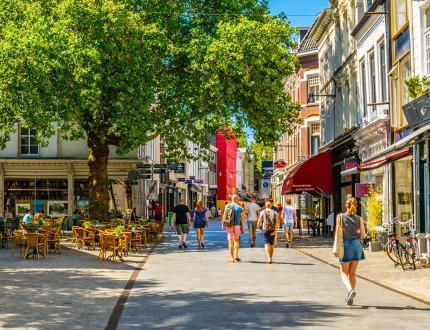 Breda people are strolling through center Breda people are strolling through center